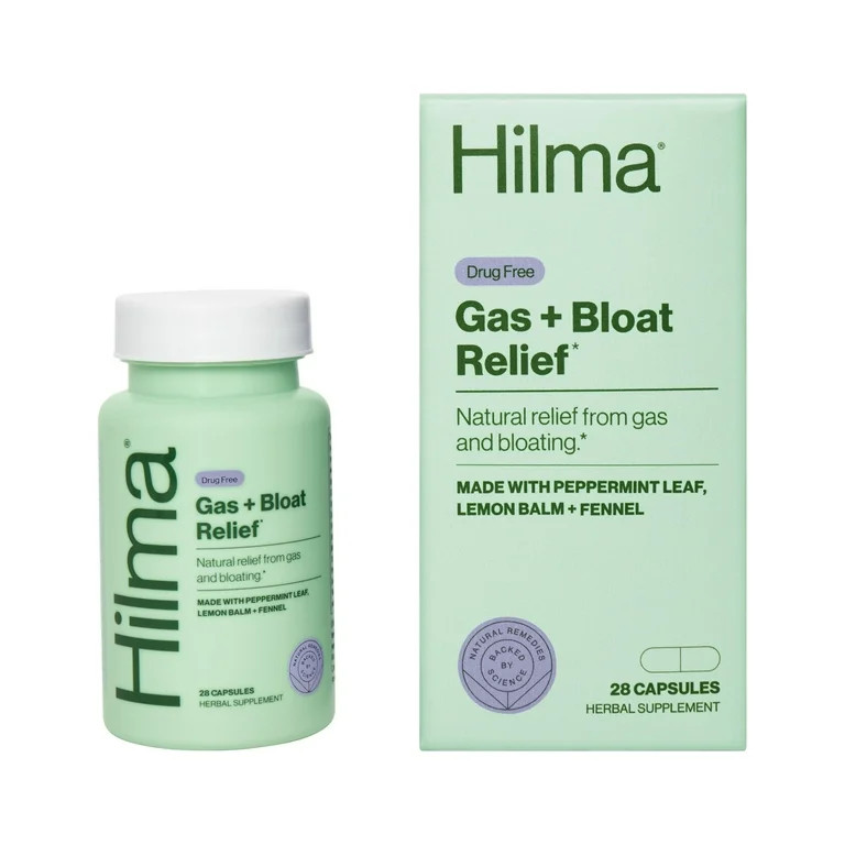 Hilma Natural Gas + Bloat Relief Herbal Supplement Vegan Capsules, Doctor Formulated, 28 Count - ... | Walmart (US)