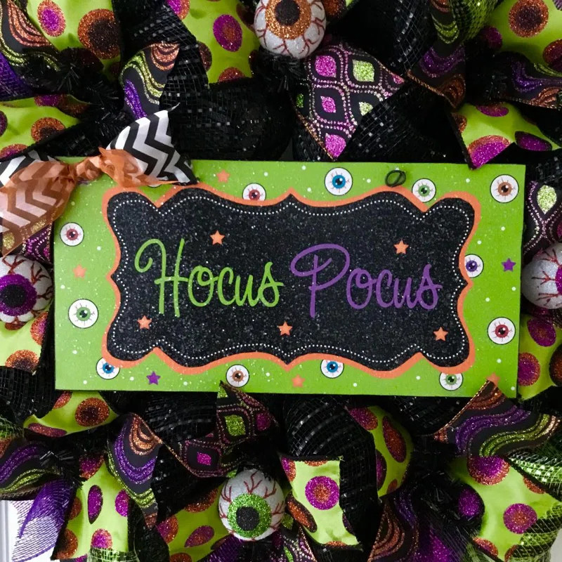 Hocus Pocus Crazy Eyeball Handmade 24" Deco Mesh Wreath | Wayfair North America