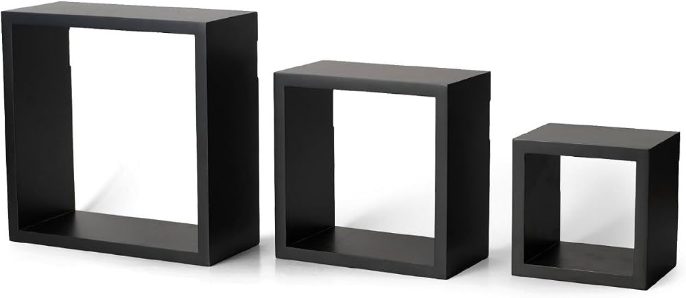 Melannco Floating Wall Square Cube Shelves for Bedroom, Living Room, Bathroom, Kitchen - Wood, S... | Amazon (US)