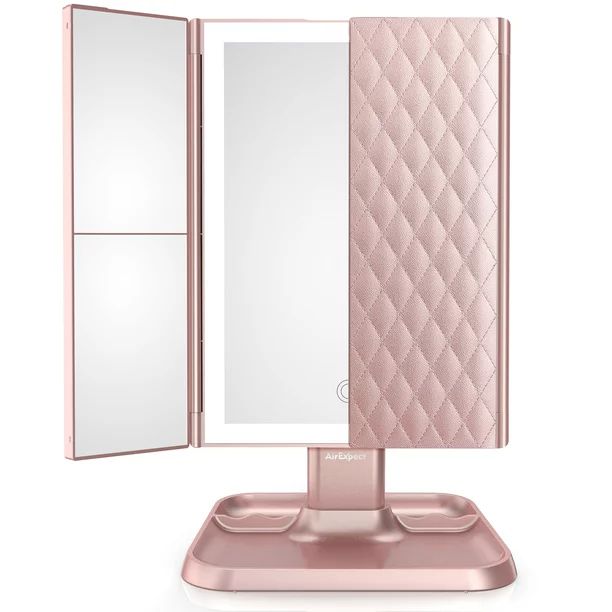 AirExpect Makeup Mirror with Lights, 3 Color Lighted Makeup Mirror 1x 2X 3X Magnification Vanity ... | Walmart (US)