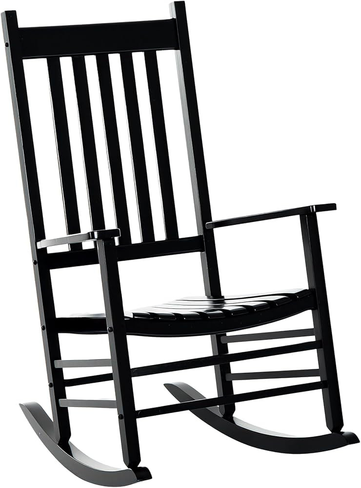 Outsunny Wooden Porch Rocking Chair Outdoor Patio Rocker Garden Single Leisure Reclining Seat Arm... | Amazon (CA)