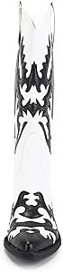 ANN CREEK Women's 'Claremont' Sexy Cowboy Boots Knee-high Black White Patchwork Dressy Cowgirl Mi... | Amazon (US)