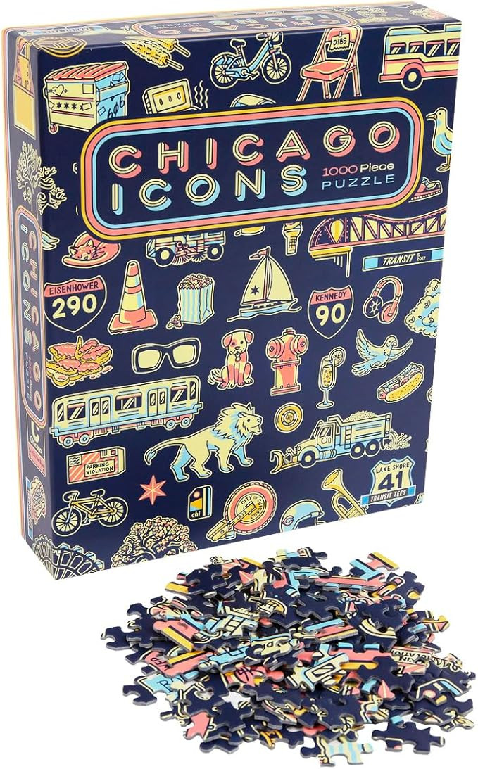 Chicago Icons 1000 Piece Puzzle | Chicago Puzzle | Chicago Gift | Chicago Jigsaw Puzzle | Homesic... | Amazon (US)