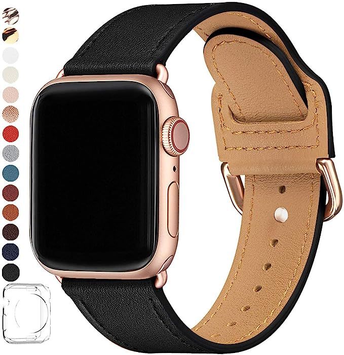 POWER PRIMACY Bands Compatible with Apple Watch Band 38mm 40mm 42mm 44mm, Top Grain Leather Smart... | Amazon (US)