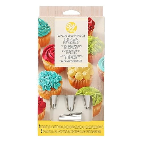 Wilton Cupcake Decorating Set, Piping Bags And Tips Set Steel Icing Tips With Plastic Decorating Bags, Piping Tips Set Icing Bags And Tips Set, 12-Piece | Amazon (US)