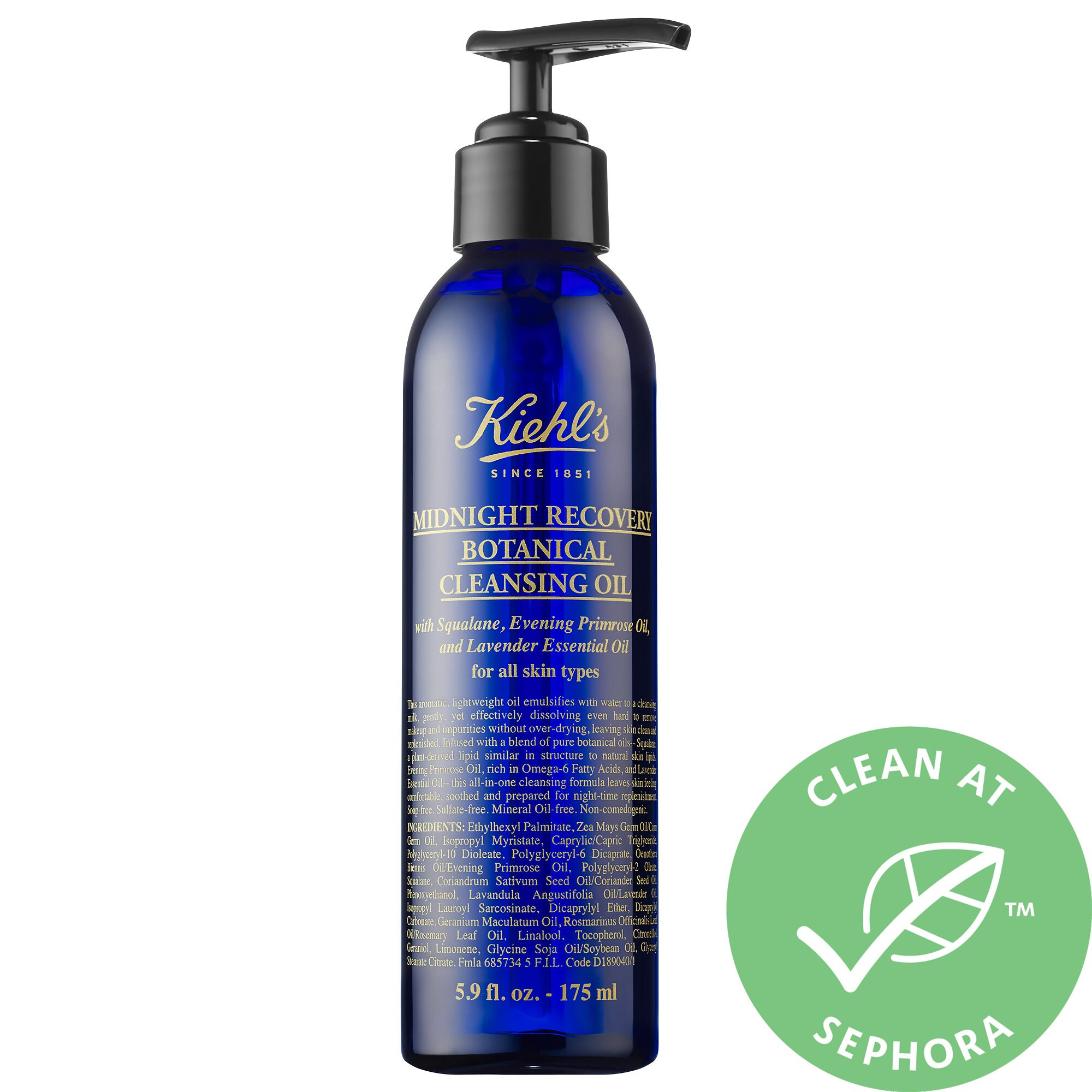 Kiehl's Since 1851 Midnight Recovery Botanical Cleansing Oil 5.9 oz/ 175 mL | Sephora (US)