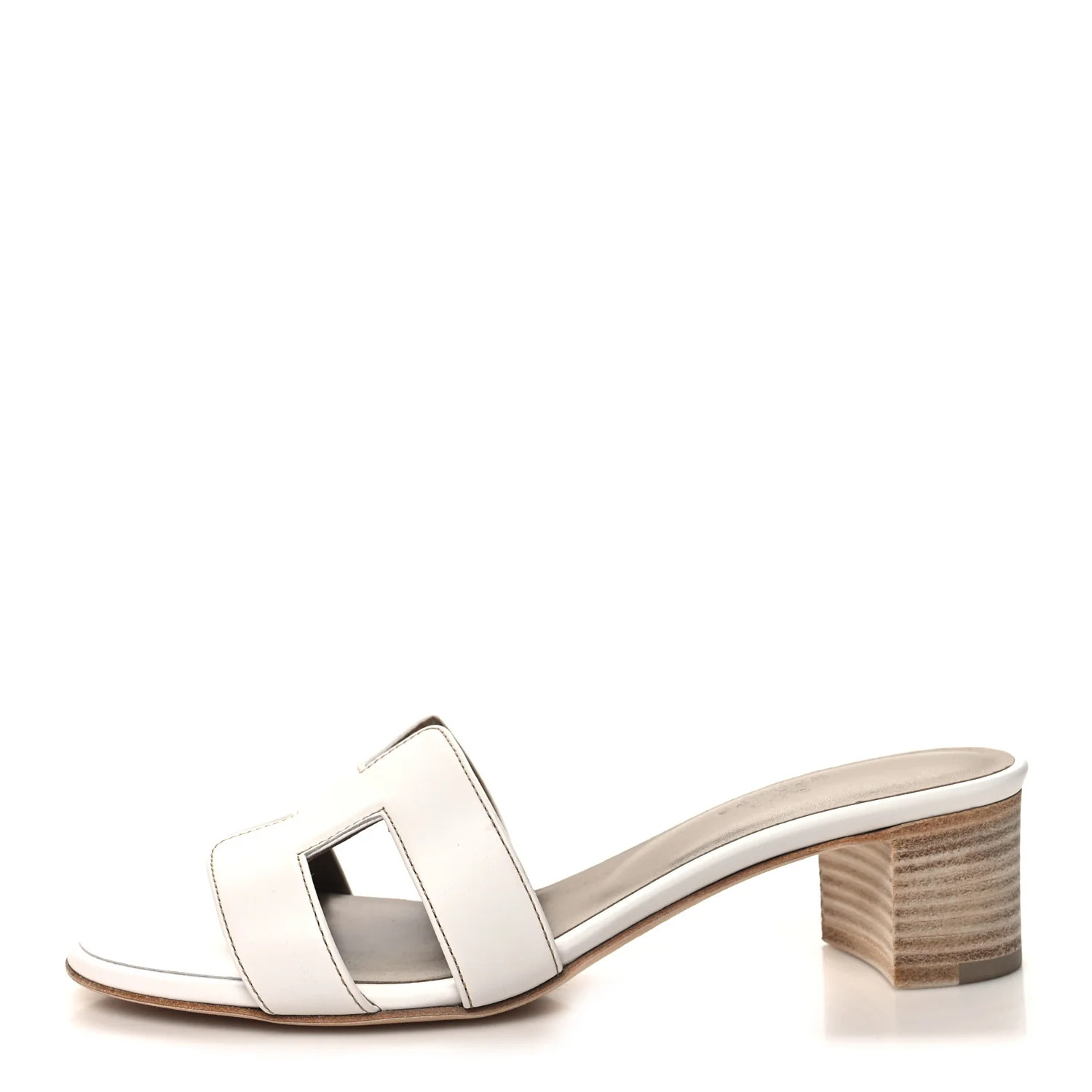 HERMES Calfskin Oasis Sandals 37 White | FASHIONPHILE (US)