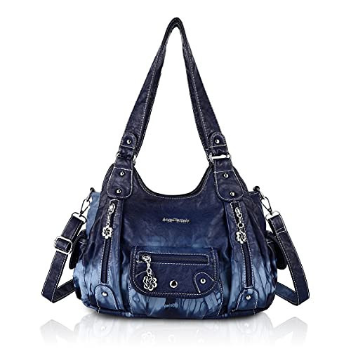 Angel Barcelo Women Purses and Handbags PU Leather Shoulder Bag Fashion Hobo Bags for Women (Fashion Blue) | Amazon (US)