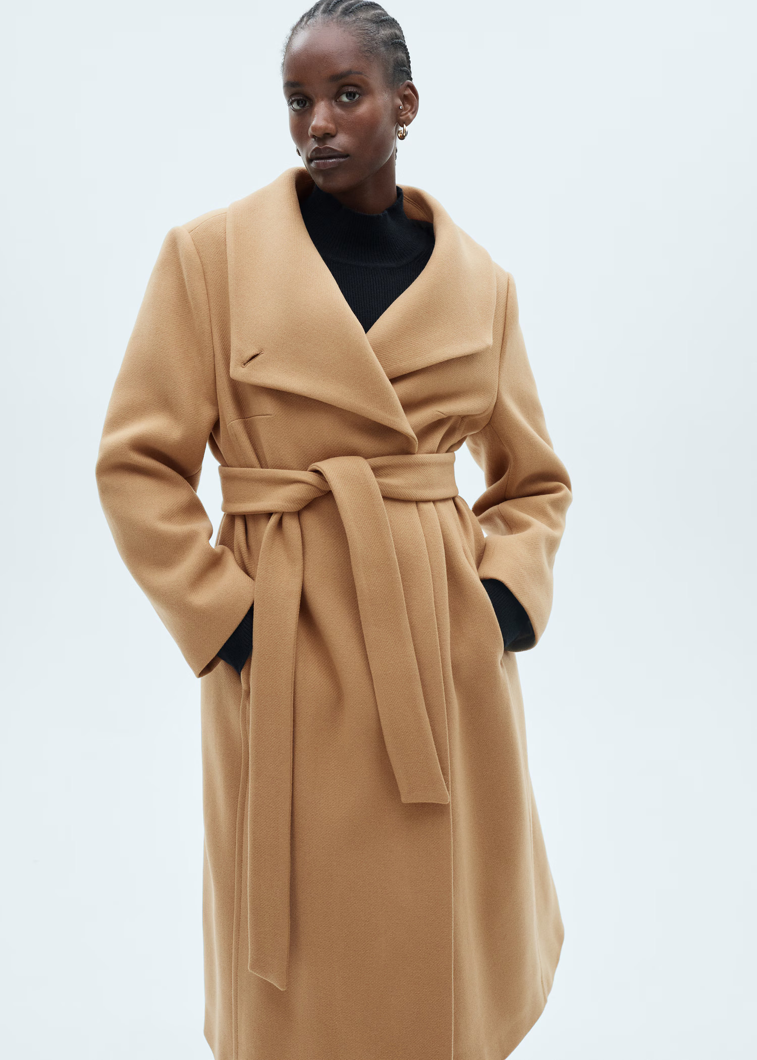 Belted Manteco wool coat - Women | MANGO United Kingdom | MANGO (UK)