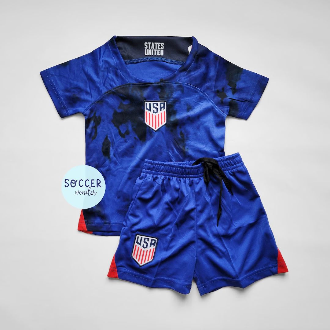 USA Kids Set, Soccer Uniform, Soccer Outfit, USA Jersey & Shorts, USA 2022 Away Jersey | Etsy (US)