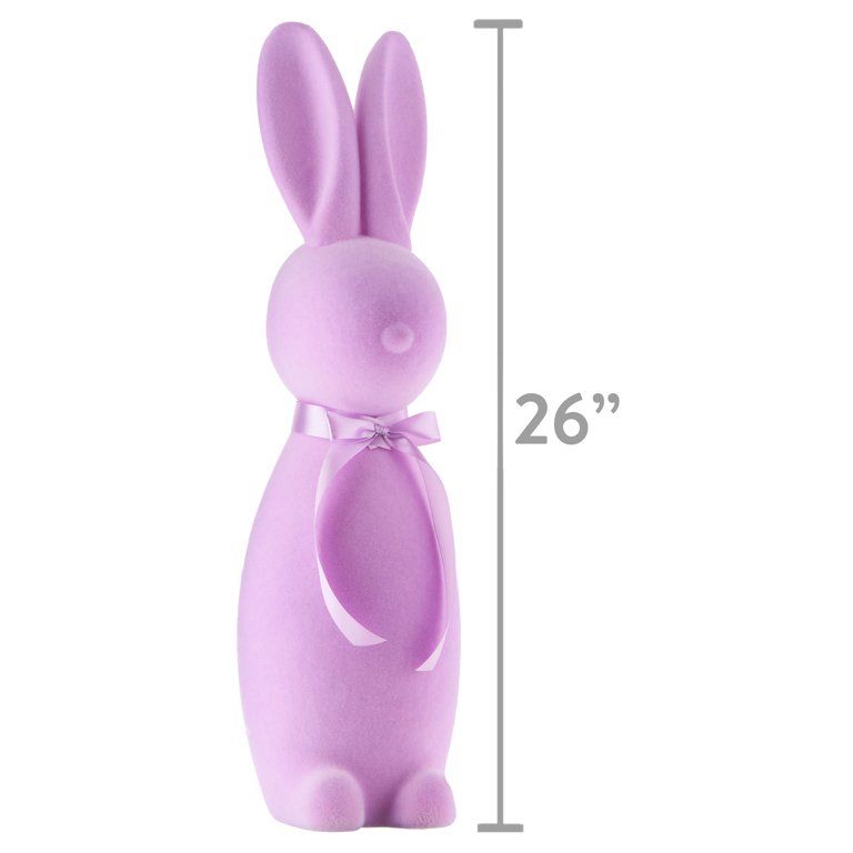 Way to Celebrate Easter Flocked Bunny Decor, Lilac, 27" | Walmart (US)