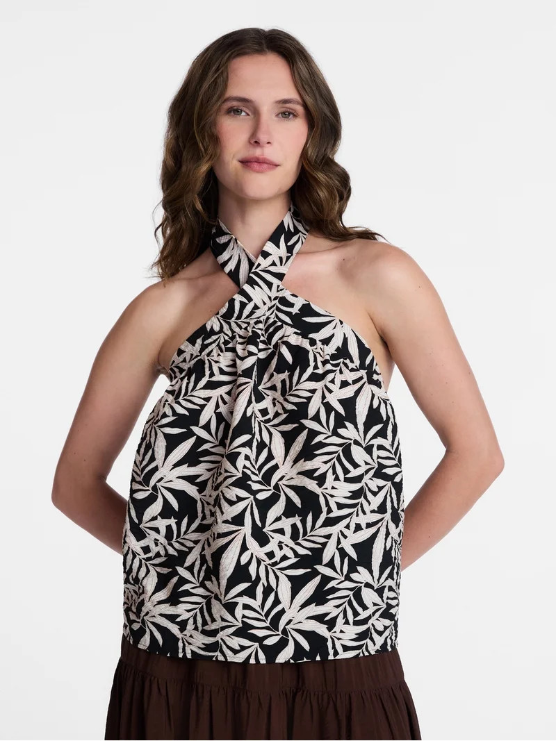 Time and Tru Women's Print Halter Top, Sizes XS-XXXL | Walmart (US)