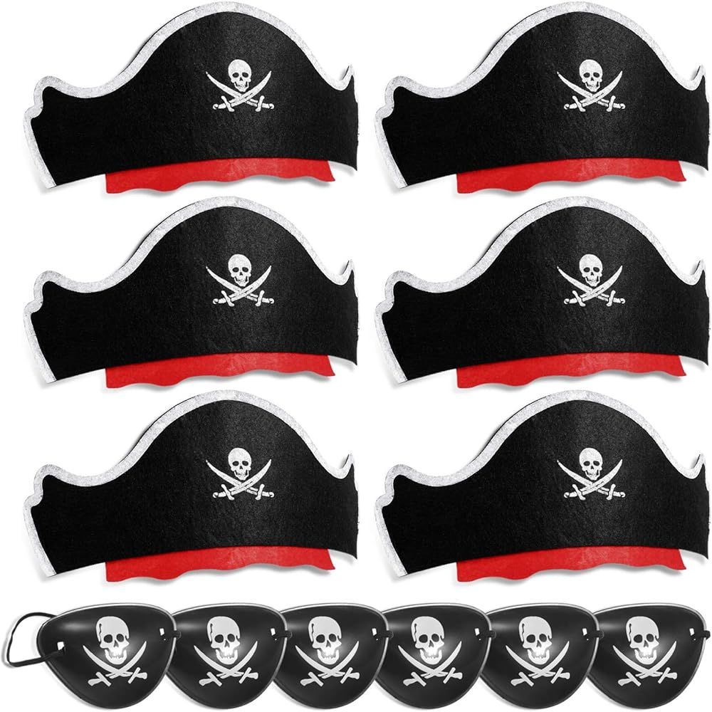Legigo Pirate Hat Classic Costume Cap Eye Mask- Pirate Captain Hat Pirate Eye Patch for Pirate Pa... | Amazon (US)