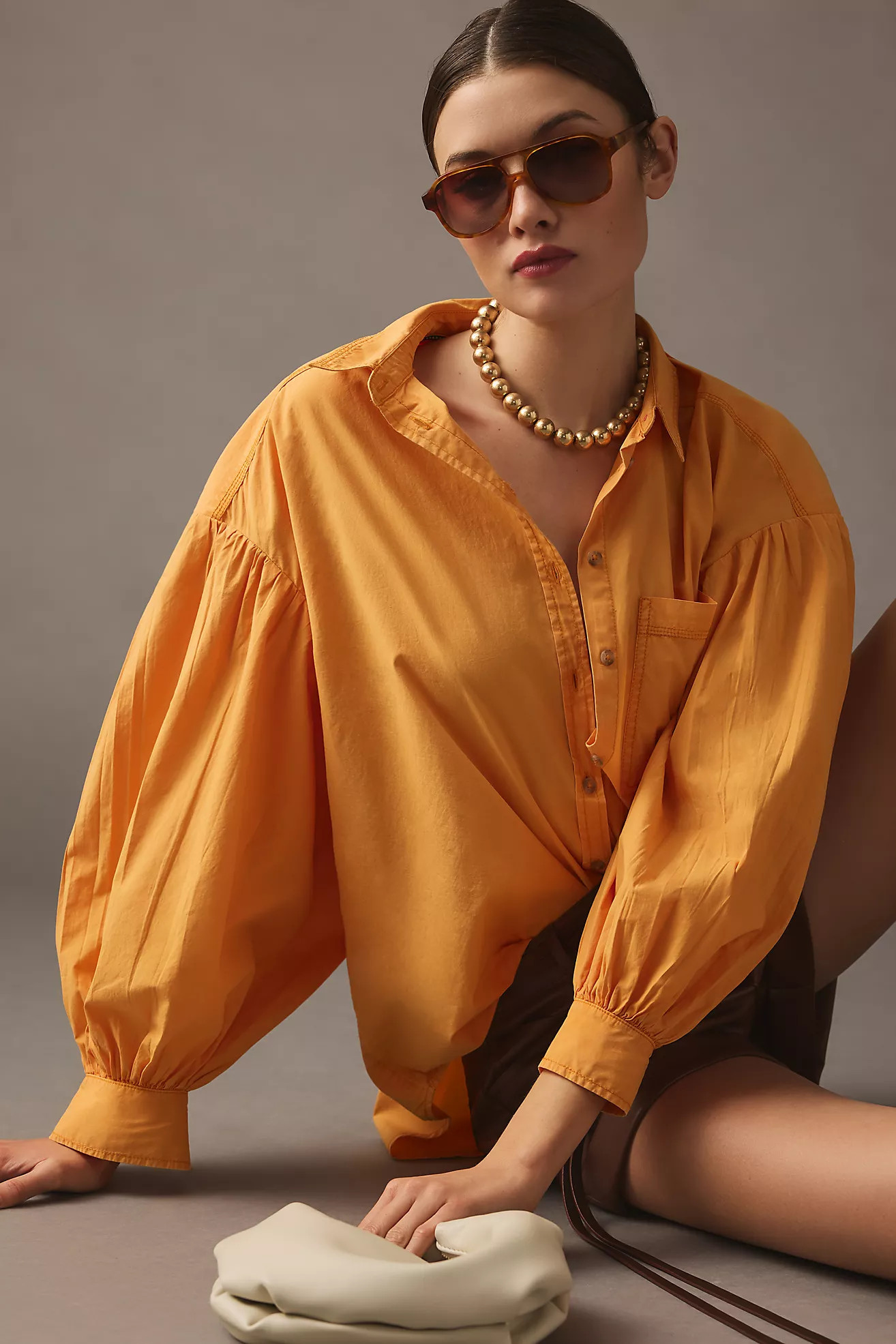 Pilcro Oversized Poplin Shirt | Anthropologie (US)