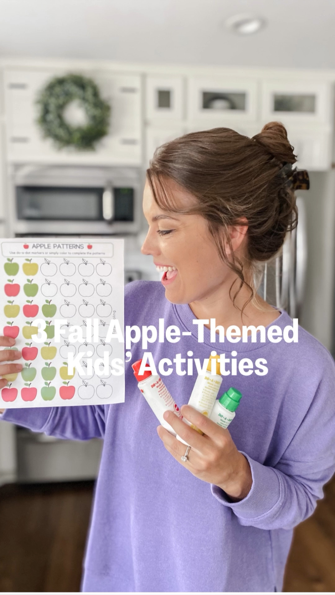 3 FALL KIDS' ACTIVITIES: APPLE THEME! 🍎 🍏

For further details about the developmental skills being worked on with these activities, check out the blog at www.apopofyou.com

1. Apple Washing and Sorting - Recommended for ages 18-24 months Engage toddlers aged 18-24 months with a sensory-rich apple washing and sorting activity. Provide a soapy water bin, brushes, and sponges for cleaning red and green apples. Then, encourage sorting into red and green baskets to work on fine motor and cognitive skills in a fun and educational way.

2. Apple Dot Marker Patterns - Recommended for ages 2-3 years Explore a fun apple dot marker pattern activity with toddlers aged 2-3 years. Parents draw rows of apples and initiate a core pattern by placing colored dots (red, green, or yellow) in the first apples in a row. Together, complete the pattern across the row with your child. Create different patterns in subsequent rows, fostering early math skills

3. Apple Tree Letter Match - Recommended for preschool ages 3 years+ Create an engaging apple dot sticker letter match activity for children by drawing a tree with uppercase letters scattered on its leaves. Provide your child with red dot stickers labeled with matching lowercase letters, and work together to match them, transforming the tree into an apple tree while reinforcing letter recognition skills.	

#LTKSeasonal #LTKkids #LTKfamily