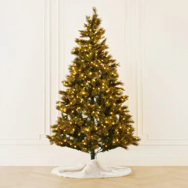 Pre-Lit Green Flock Tree | Décor | Z Gallerie | 51" x 51" x 90" | PVC, Metal, Lights | Z Gallerie