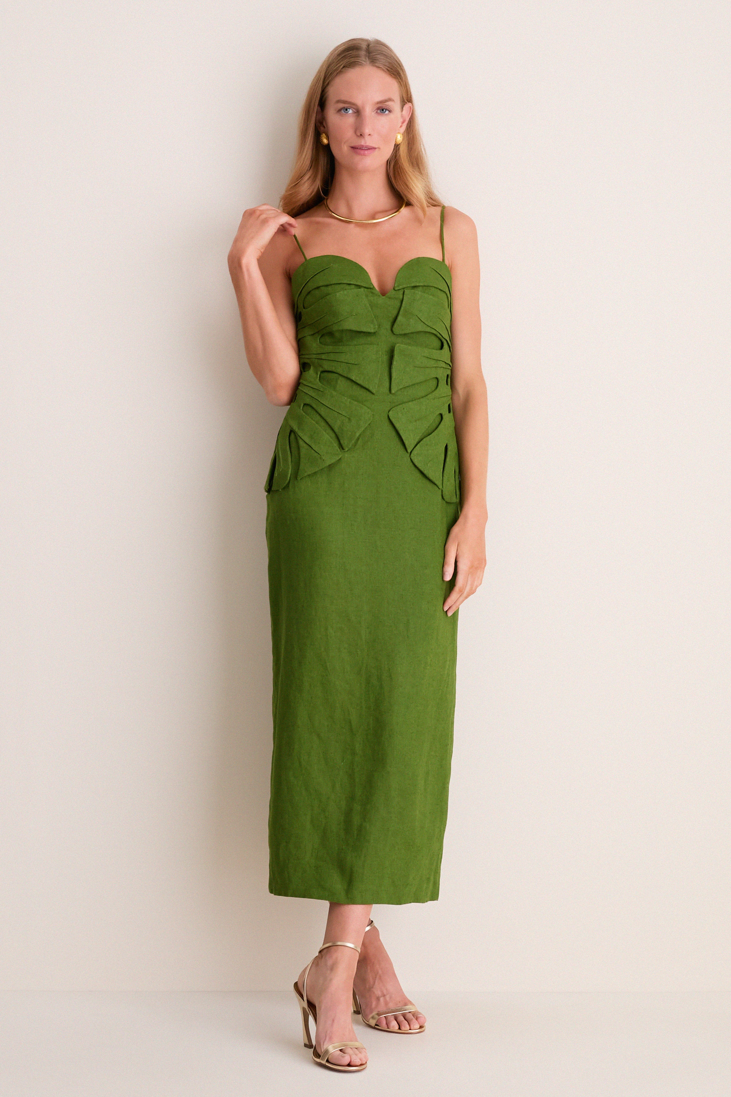 Green Monstera Leaf Maxi Dress | Tuckernuck (US)