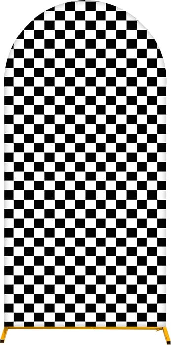 Arch Backdrop Cover 6FT Monster Truck Birthday Party Decorations Black White Checker Arch Covers ... | Amazon (US)