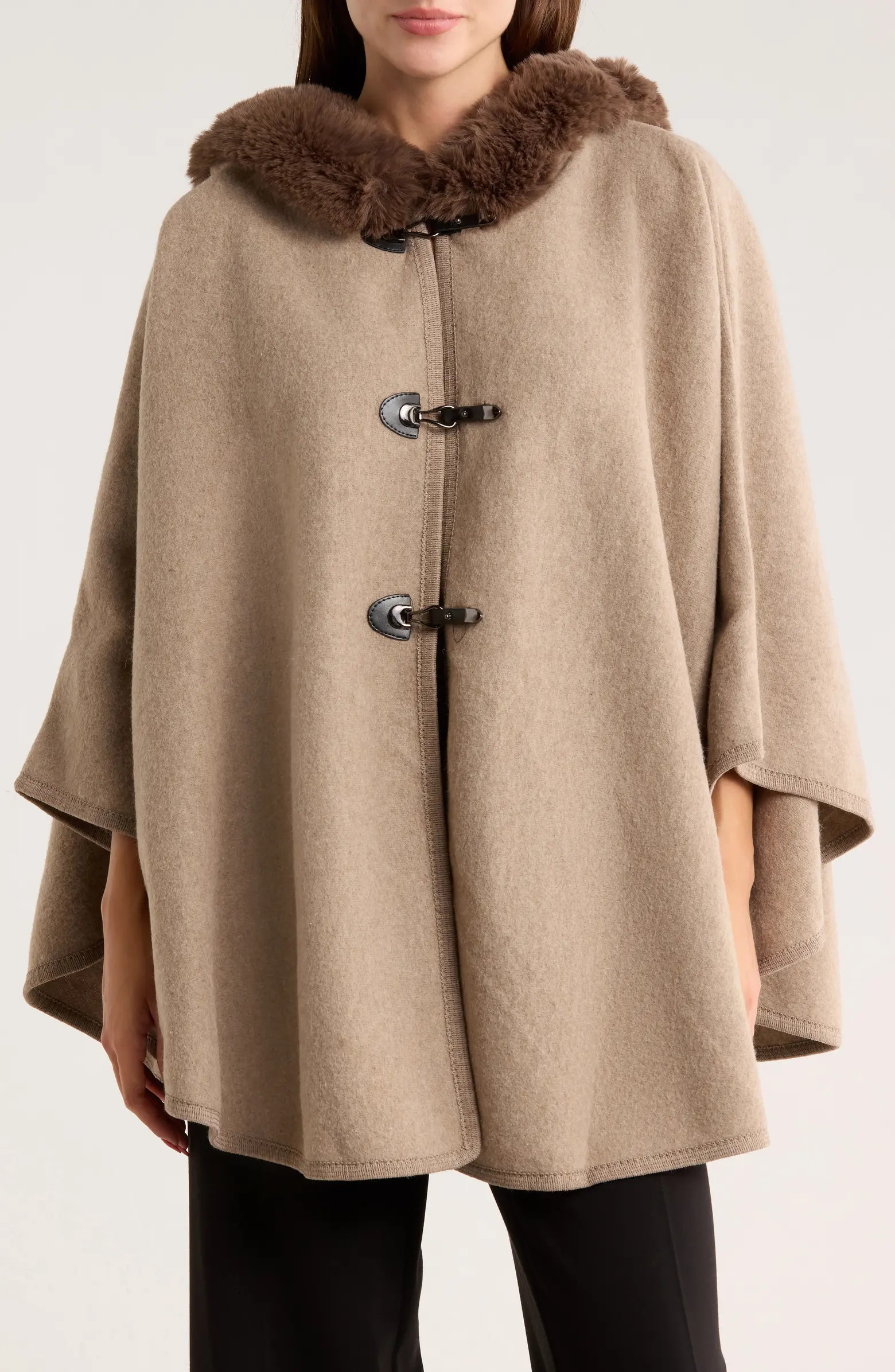 Nanette Lepore Hooded Faux Fur Ruana | Nordstromrack | Nordstrom Rack