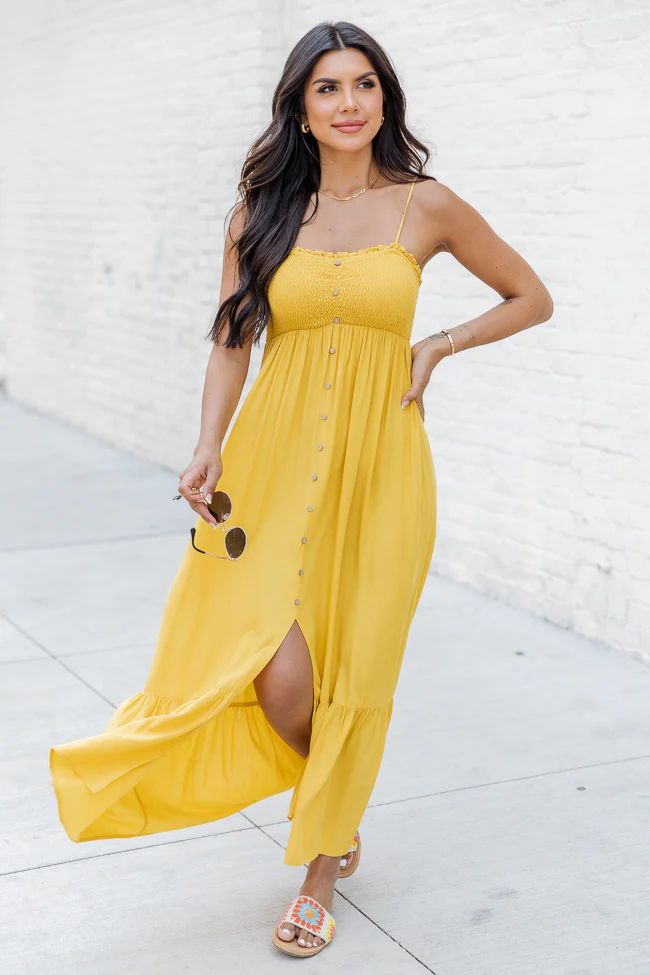 Golden Honey Yellow Maxi Dress | Pink Lily
