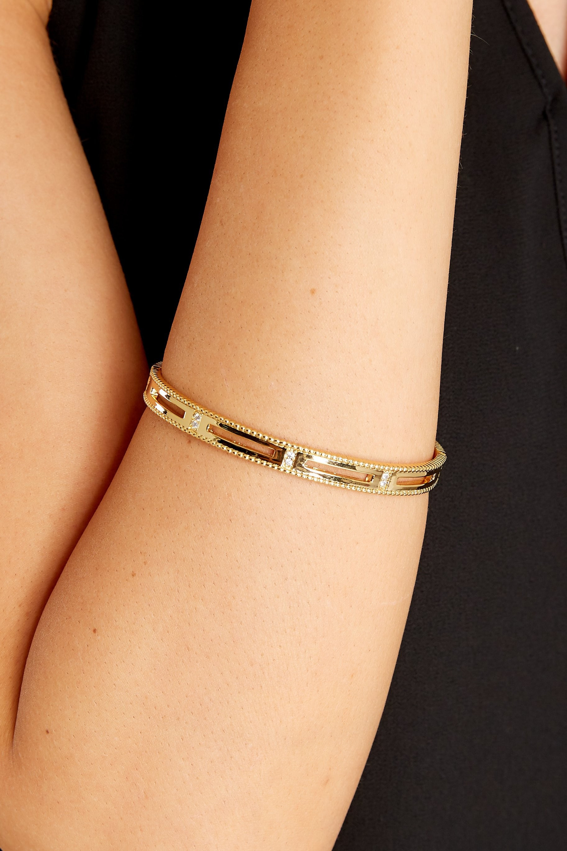 5th Avenue Gold Bangle | Red Dress 