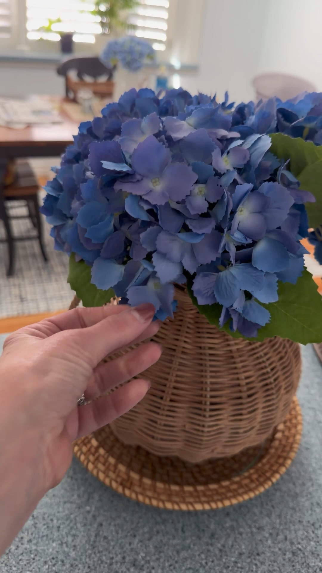 These real touch hydrangea blooms are a spark of cheer on any table or tray. If you know me, you know I love blue so the vibrant color is a draw for me. 

The rattan vase looks like one from a high end label. I’m sure theirs is top notch but if you want something budget friendly, this is the one for you.

Put these in a vase and give to Mom for Mother’s Day. They will last long and bring joy! 💙🌸

#LTKHome #LTKMothersDay