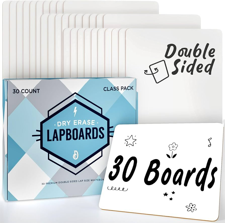 Dry Erase Boards [30pc Double Sided] Lapboards with ClearWipe Coating! Small White Boards - 9" x ... | Amazon (US)