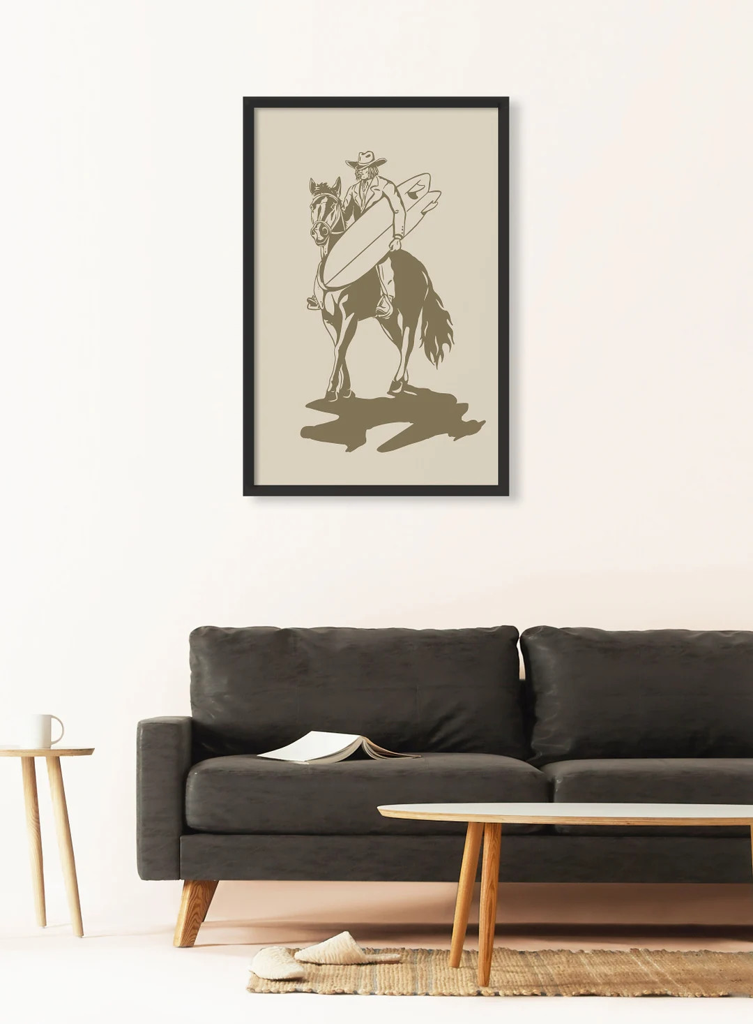 Ramblin' Surf Cowboy Print - Illustration Poster | Etsy (US)