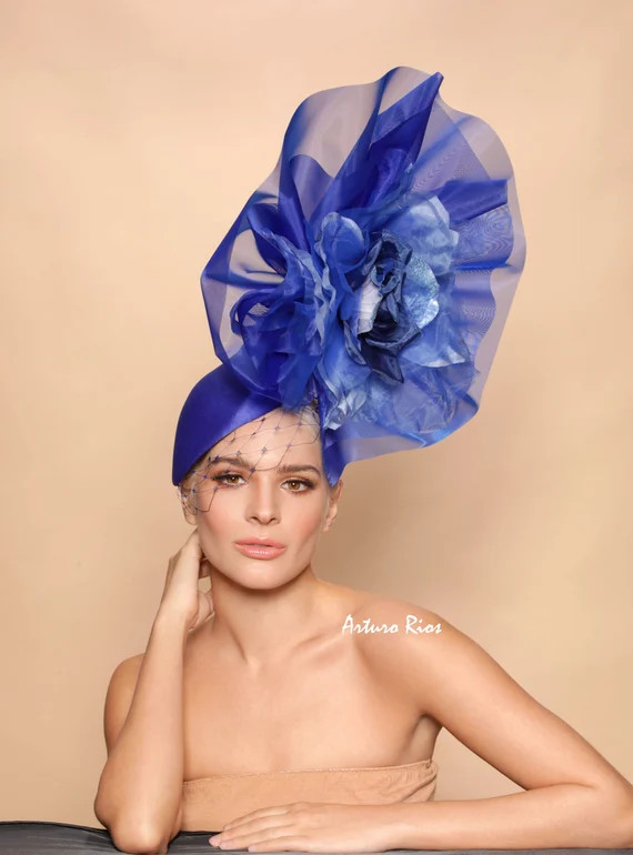 Roya blue fascinator, Royal blue derby hat , kentucky derby hat | Etsy (US)