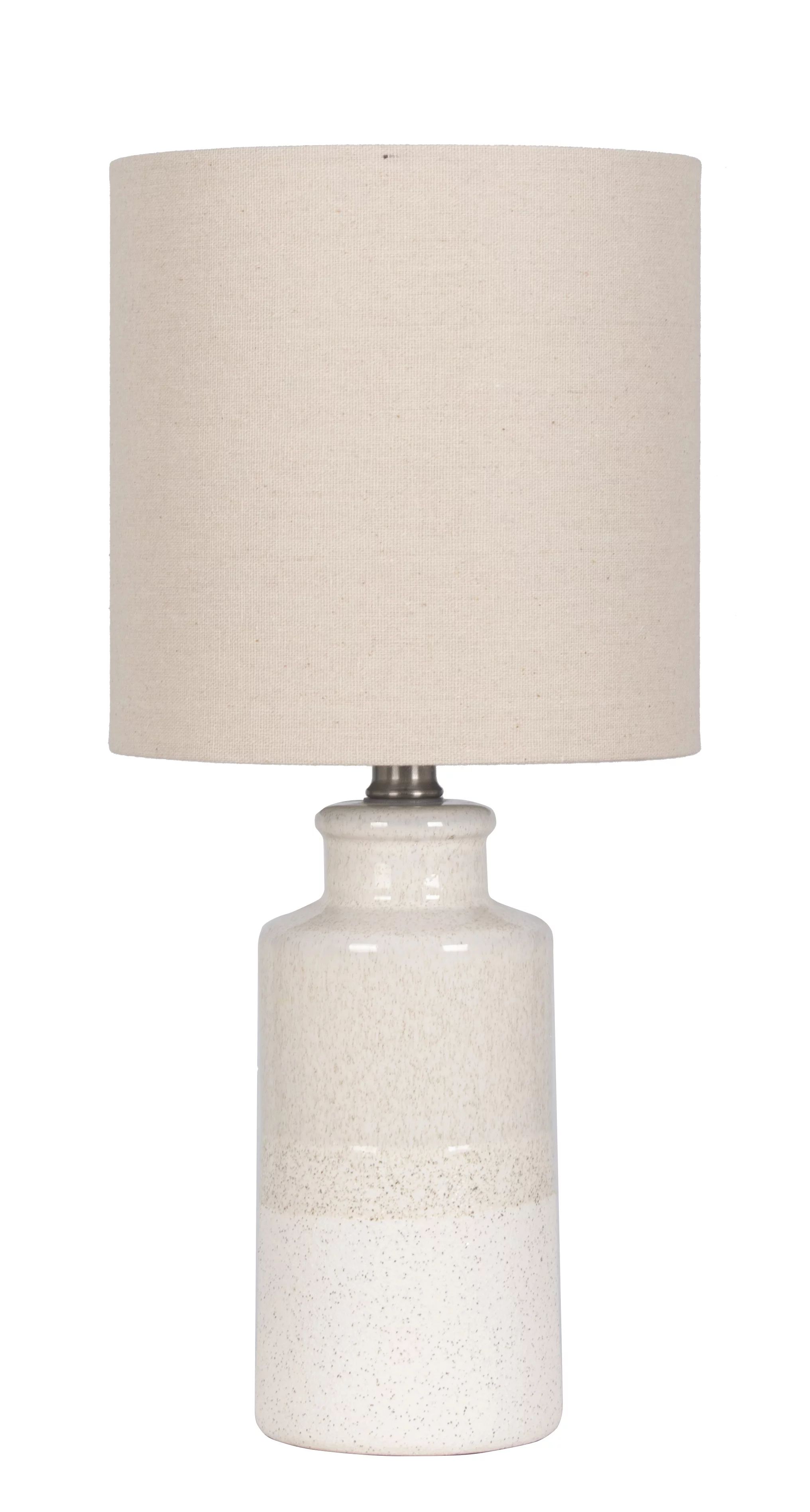 Mainstays 17" Reactive Glaze Ivory Textured Ceramic Table Lamp with LED Included | Walmart (US)