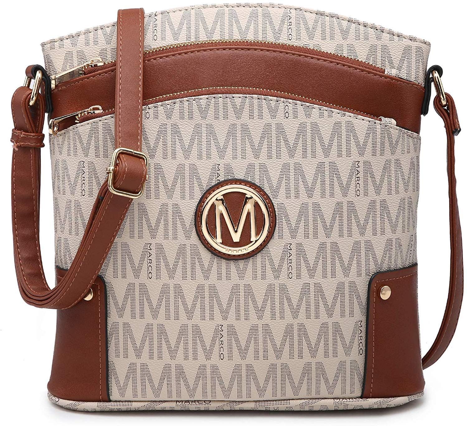 MKP Large Crossbody Bags for Women Monogram Triple Zip Pocket Cross Body Purses and Handbags | Walmart (US)