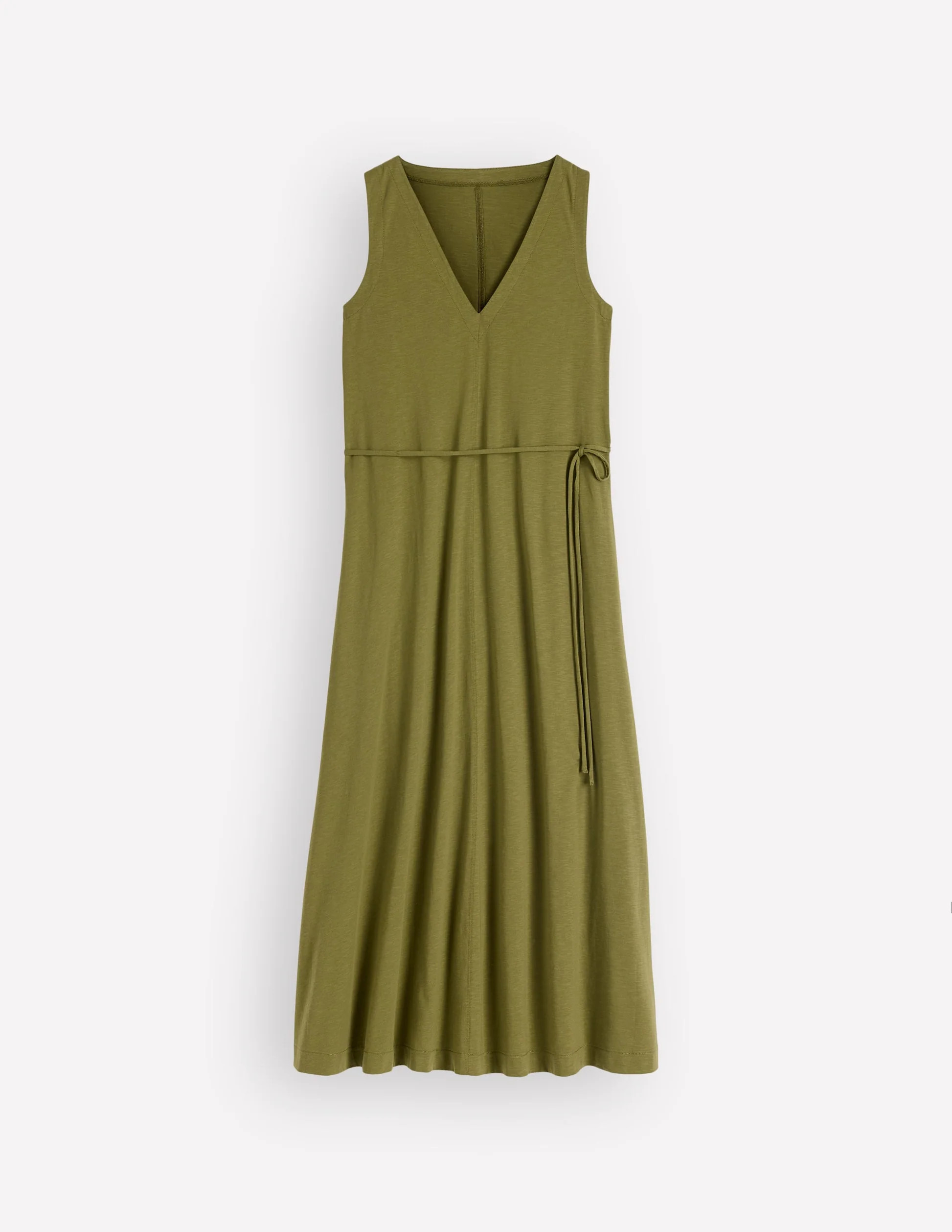 Mia V-neck Jersey Midi Dress-Olive | Boden (US)