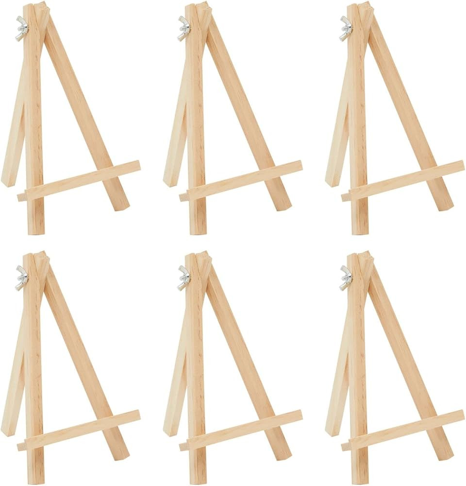 Juvale Mini Easel Stands, Wooden Place Card Holders for Table Top Display, Invitations, Photos (7... | Amazon (US)