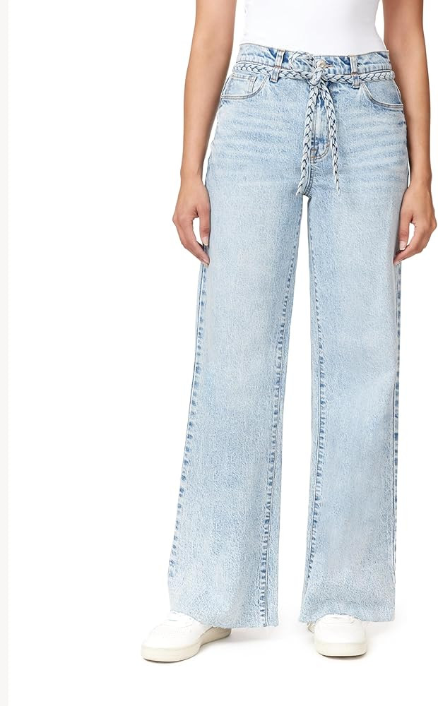 kensie Jeans for Women The Carla High-Rise Wide Leg 32-inch Inseam Denim with Removable Belt, Siz... | Amazon (US)