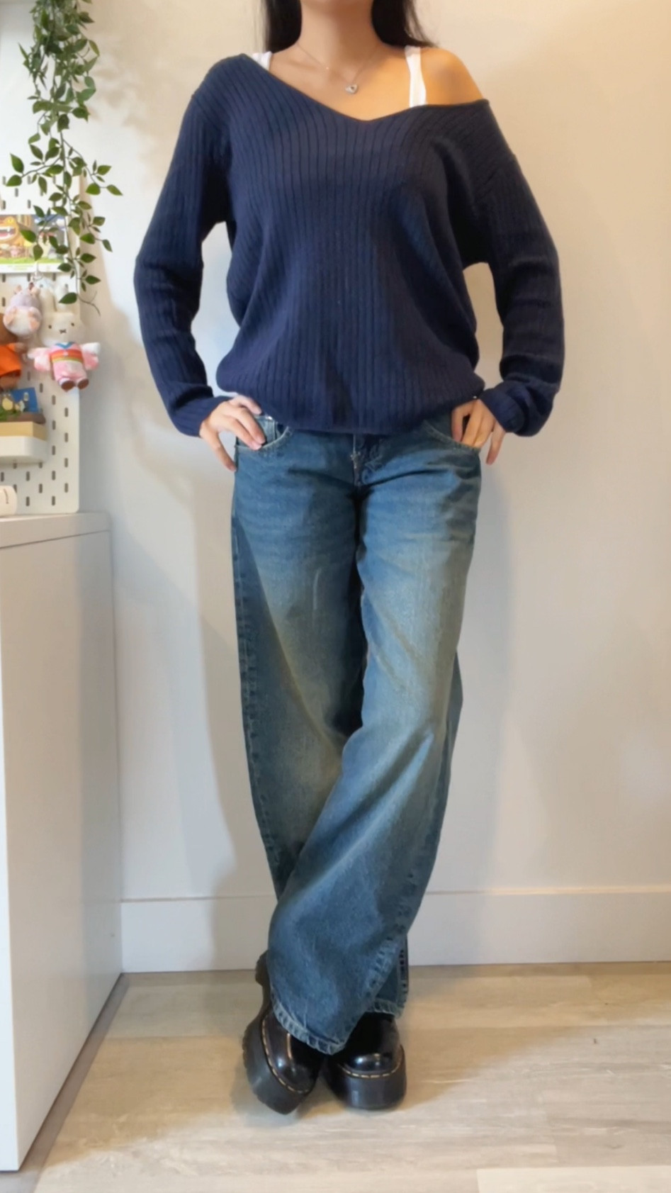 the jeans are from motel rocks “low rise parallel jeans in bright blue”!