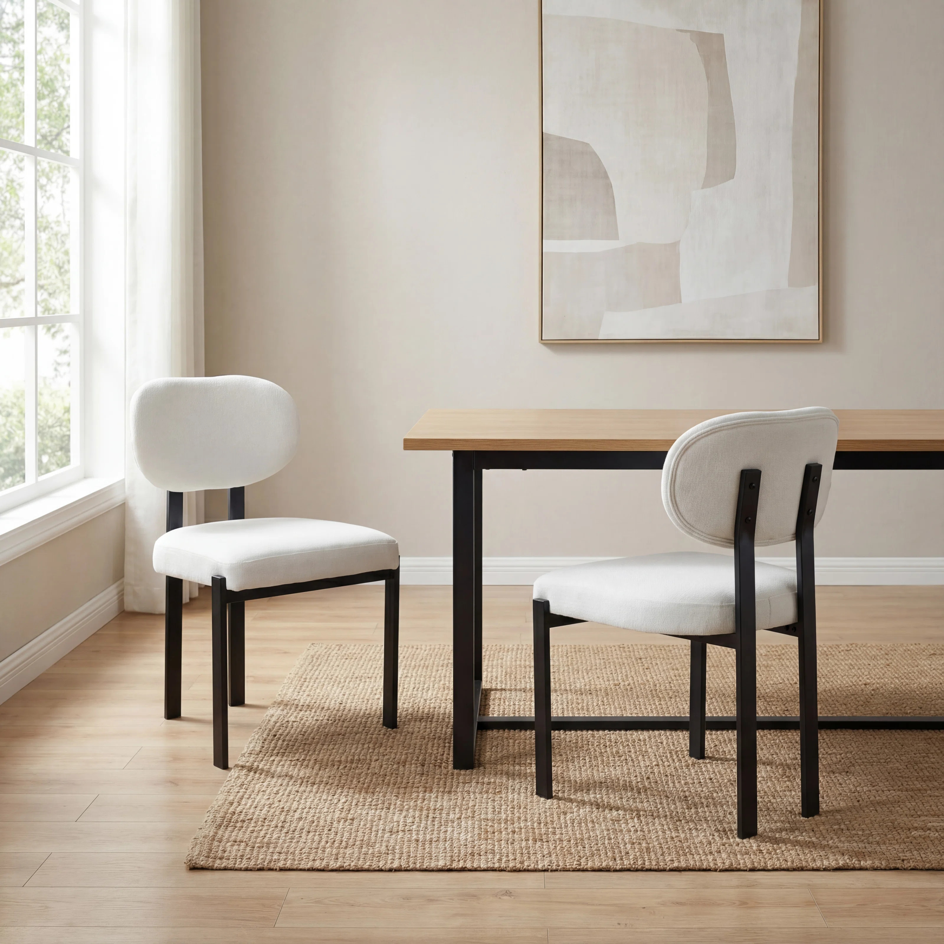 19" Wide Modern Soft Industrial Upholstered Side Chair (Set of 2) | Wayfair North America