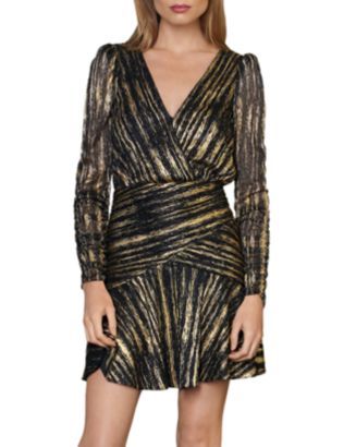 ML Monique Lhuillier Long Sleeve Metallic Mini Dress Women - Bloomingdale's | Bloomingdale's (US)