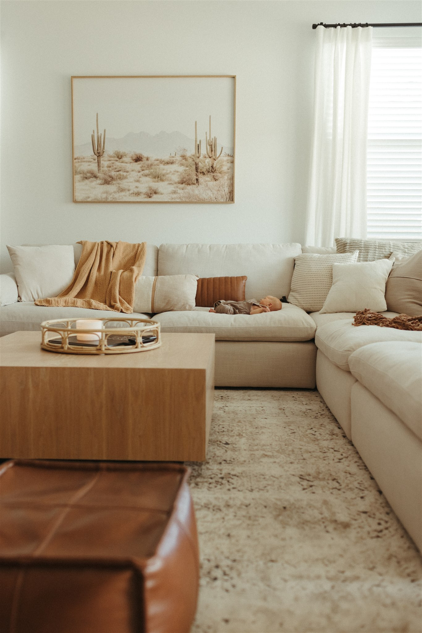 Neutral living room inspo 🤎 my husband made this coffee table inspired by the Arhaus Sullivan coffee table and I’m in love 😍 we kept the pillows neutral but added lots of different textures to keep it appealing  #contest

#LTKstyletip #LTKhome #LTKFind