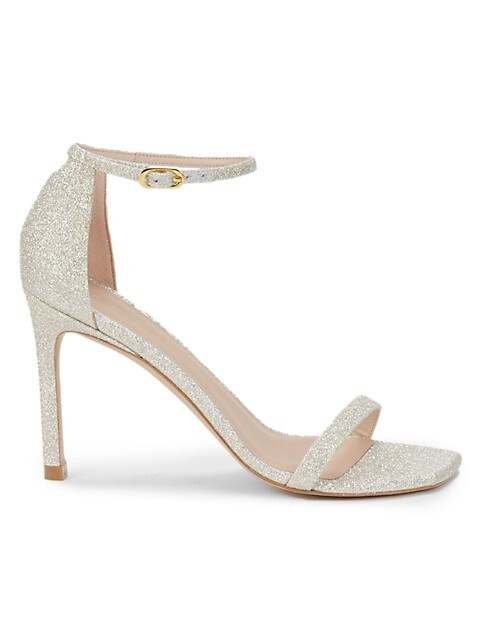 Stuart Weitzman Amelina Metallic Stiletto-Heel Sandals on SALE | Saks OFF 5TH | Saks Fifth Avenue OFF 5TH