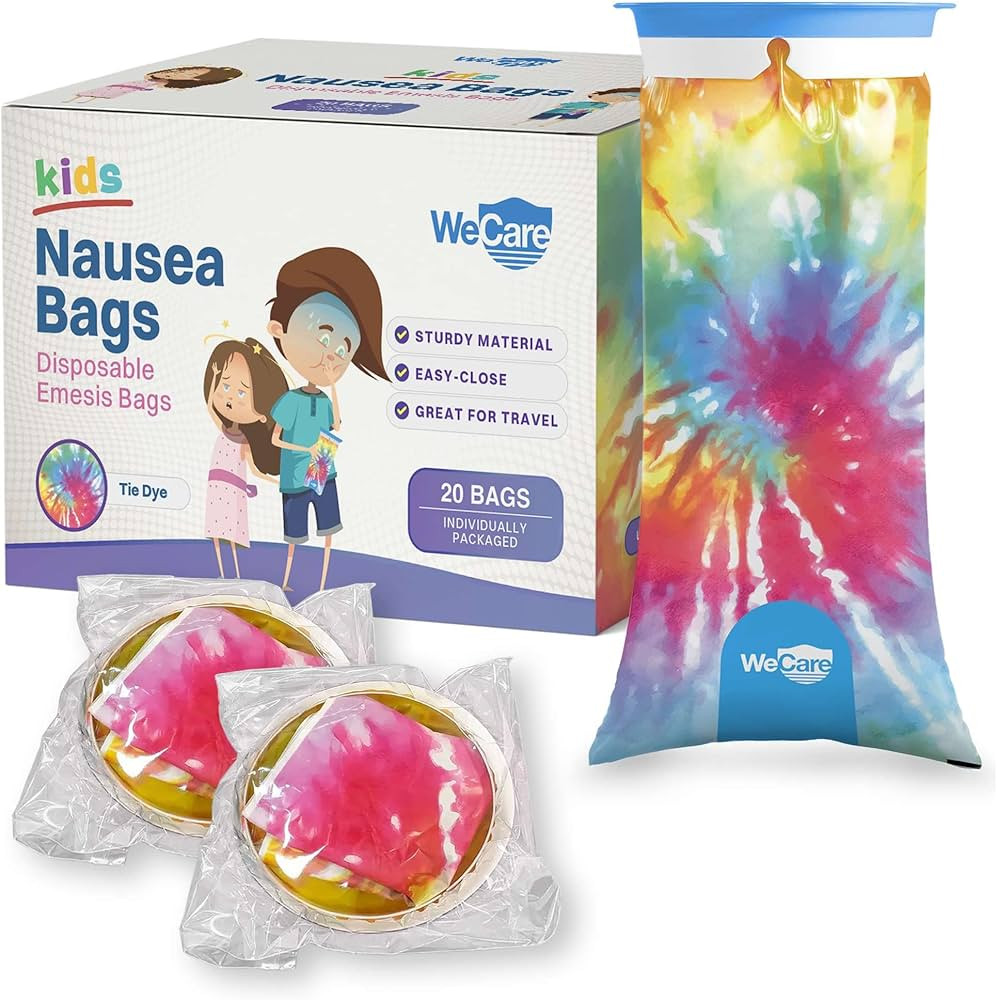 WECARE Kids Disposable Emesis Bags for Nausea and Motion Sickness - Indivdually Wrapped - 5 Pack ... | Amazon (US)