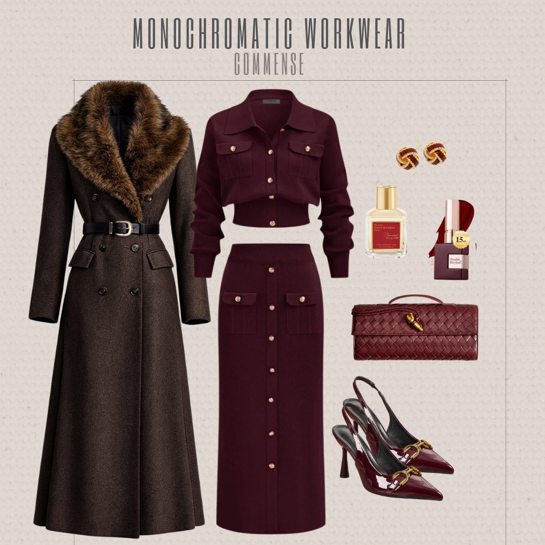 Love this monochromatic workwear outfit from Commense! It’s so elevated and chic! 

Workwear Fall work outfit Fall workwear Winter outfit Winter wear Burgundy set Burgundy purse Elevated Chic Outfit Audrie Dollins 

#LTKSeasonal #LTKWorkwear #LTKHoliday