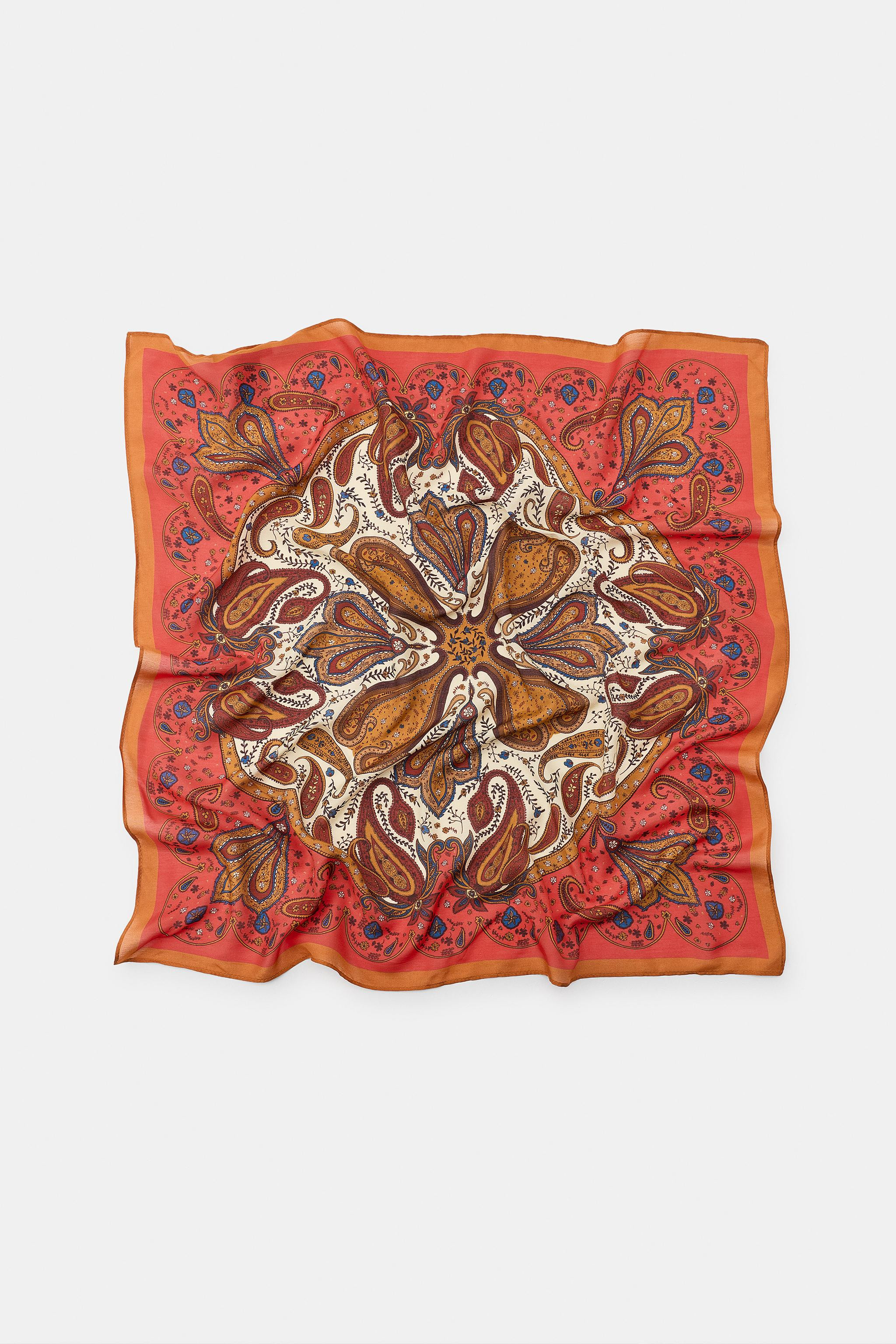 PAISLEY PRINT VISCOSE SILK SCARF | Zara US
