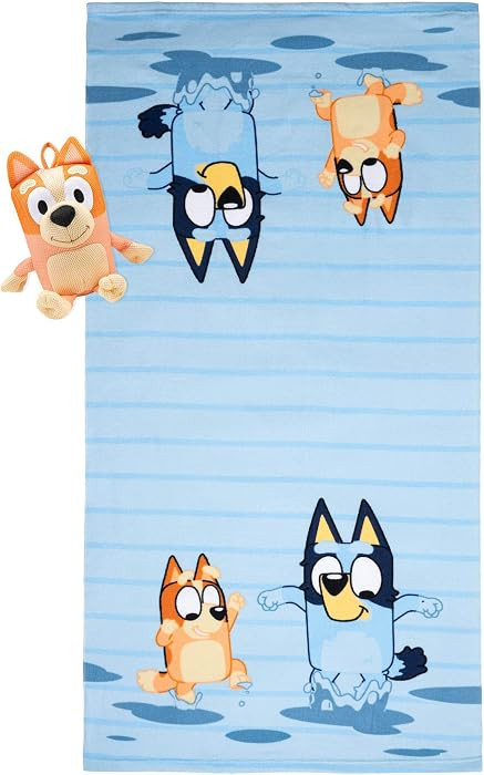 Jay Franco Bluey and Bingo Bath Towel & Bath Buddy Set - Kids Bathtub Accessories - Includes 25 x... | Amazon (US)