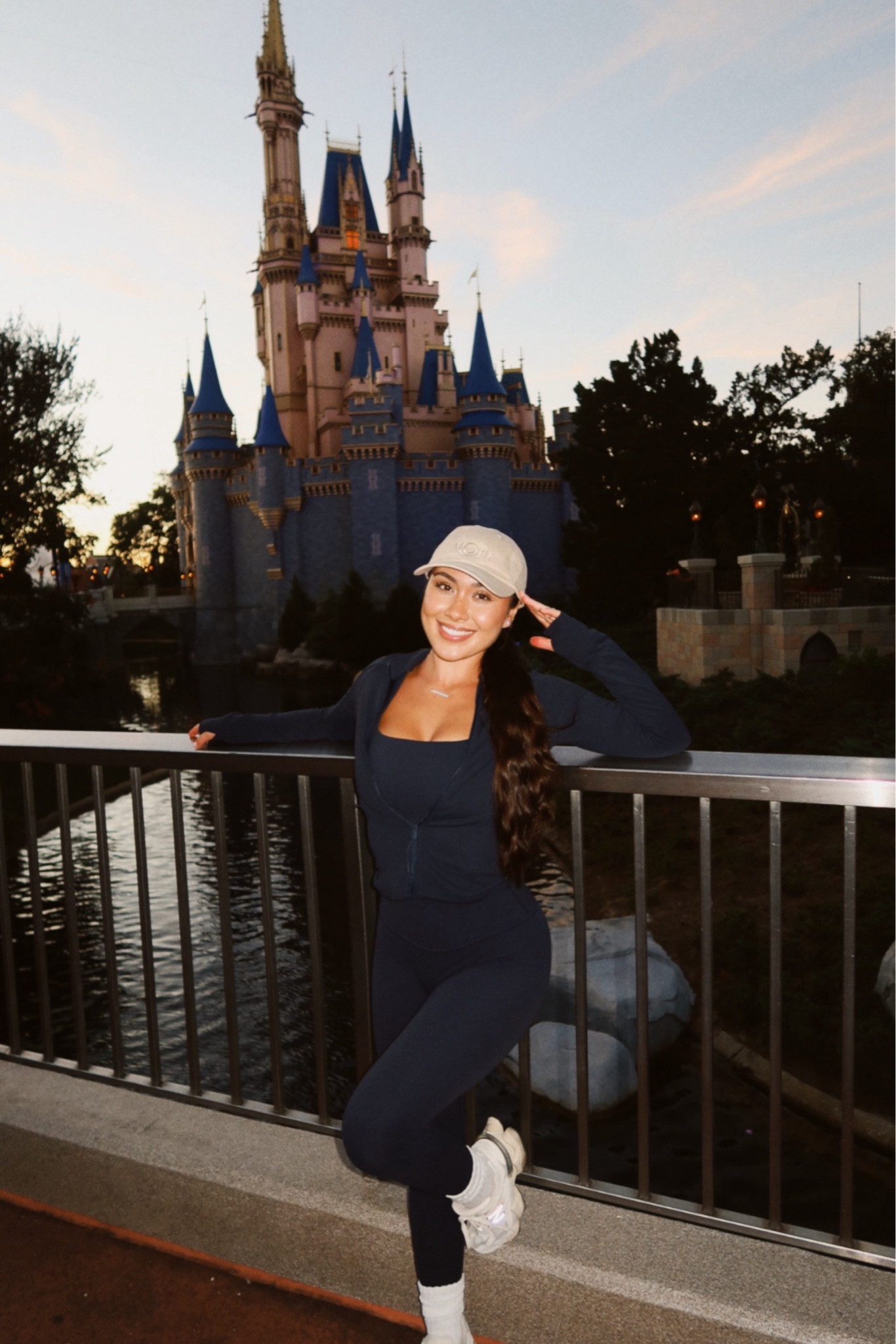 Disney fit deets 🩷✨🎠

My absolute favorite activewear brand on Amazon!! Quite literally living in this set —it’s so cute + comfy I need it in every color! Their entire Butterluxe Collection is 🤌🏼 & I have a few other styles that I love!
• size (full fit): small 
• color: true navy

Feet: I use these high scrunchy socks alllll the time —so perf + stylish with leggings! & there’s not a day I don’t grab my New Balance 9060s —the comfiest shoes I own!! 

**Couldn’t find any links to this specific hat but it’s from Aloha Collection 

#LTKFitness #LTKBeauty #LTKStyleTip