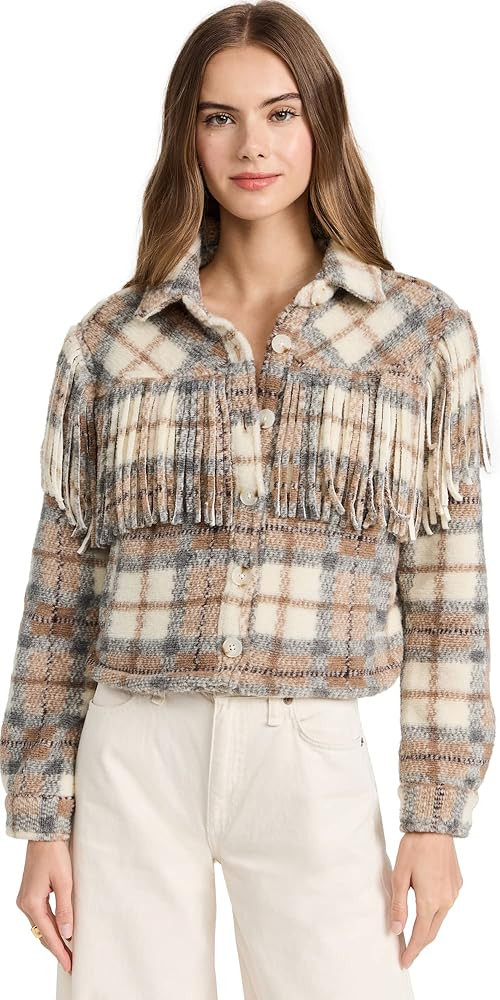 [BLANKNYC] Womens Plaid Fringe Cropped Shacket | Amazon (US)