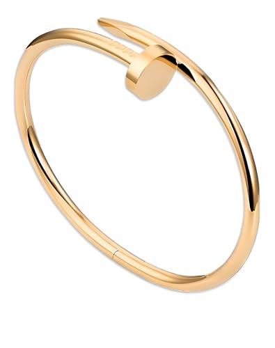 Lliod 18K Gold Nail Cuff Bracelet for Women – Elegant Open Design, Fashionable Gold Bracelet Gift for Stylish Women (Gold) | Amazon (US)