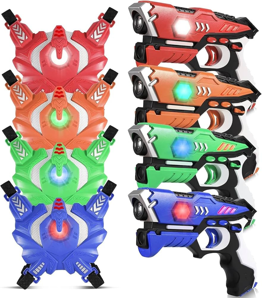 Amazon.com: EchoPlan Laser Tag, Laser Tag Guns Toy Set of 4 with Vests, Upgraded Infrared Laser T... | Amazon (US)