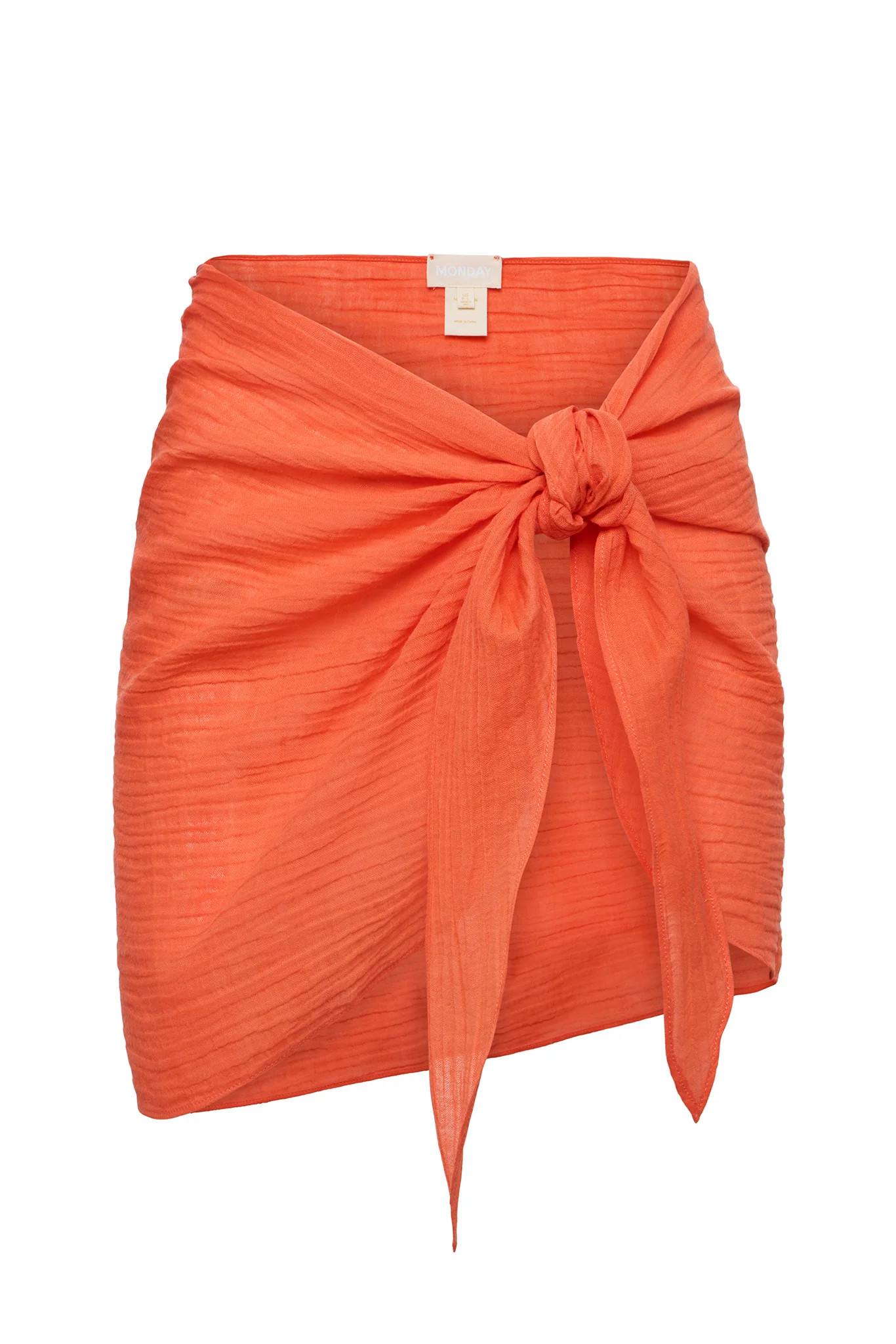 South Beach Sarong - Papaya Crinkle Linen | Monday Swimwear