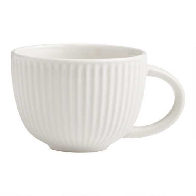 White Whittle Ribbed Mug Set Of 2 | World Market