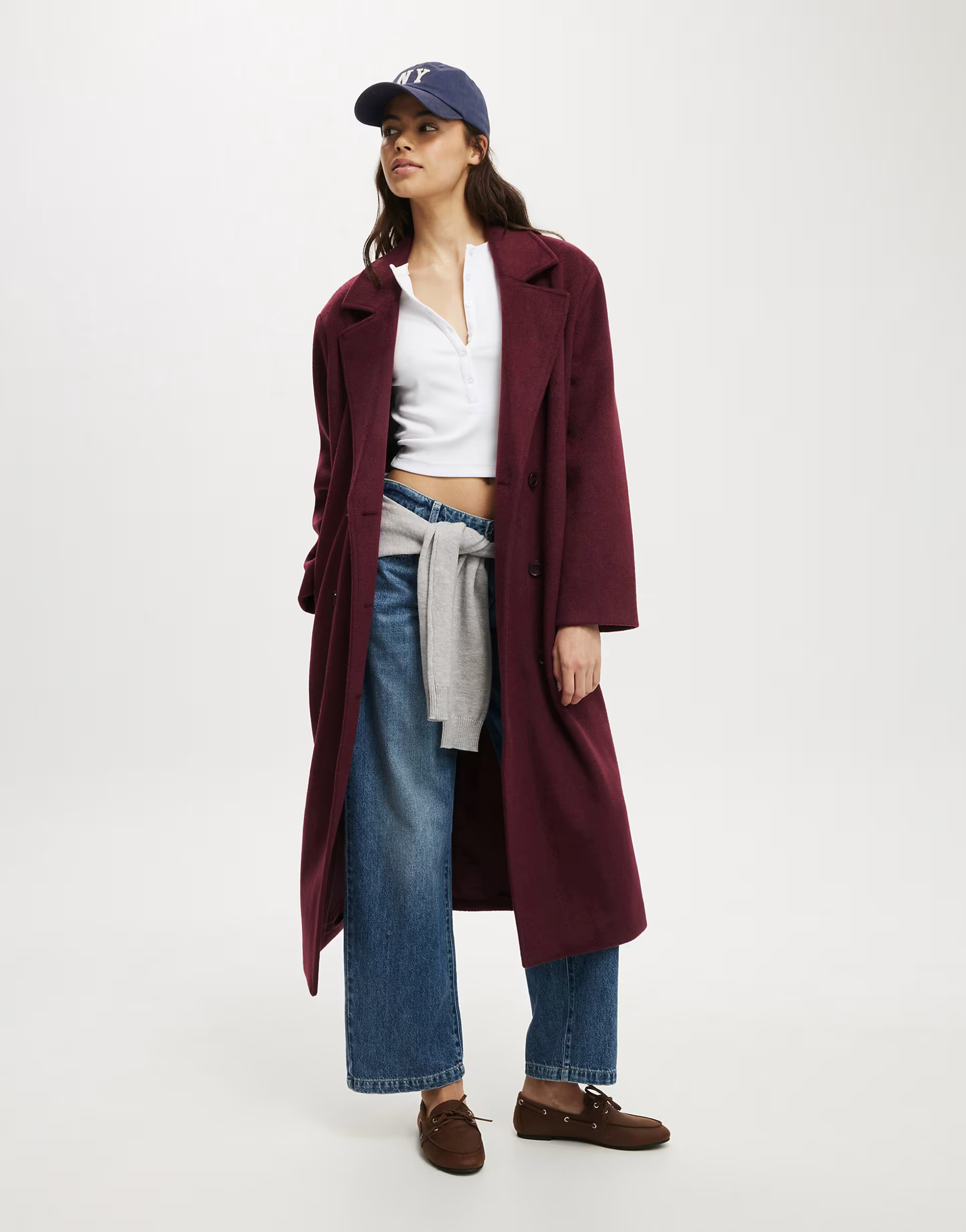 Cotton:On Harrison coat in burgundy | ASOS (Global)